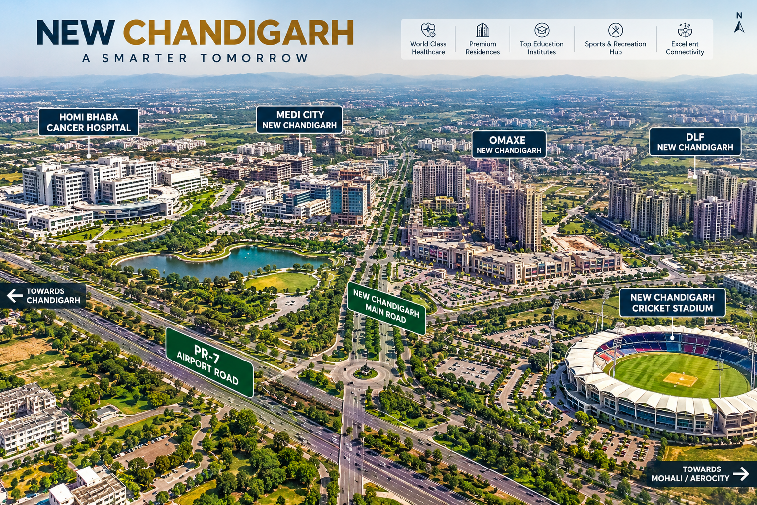 Drone view of New Chandigarh